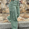 Women's Casual Patch Pocket Straight-leg Overalls