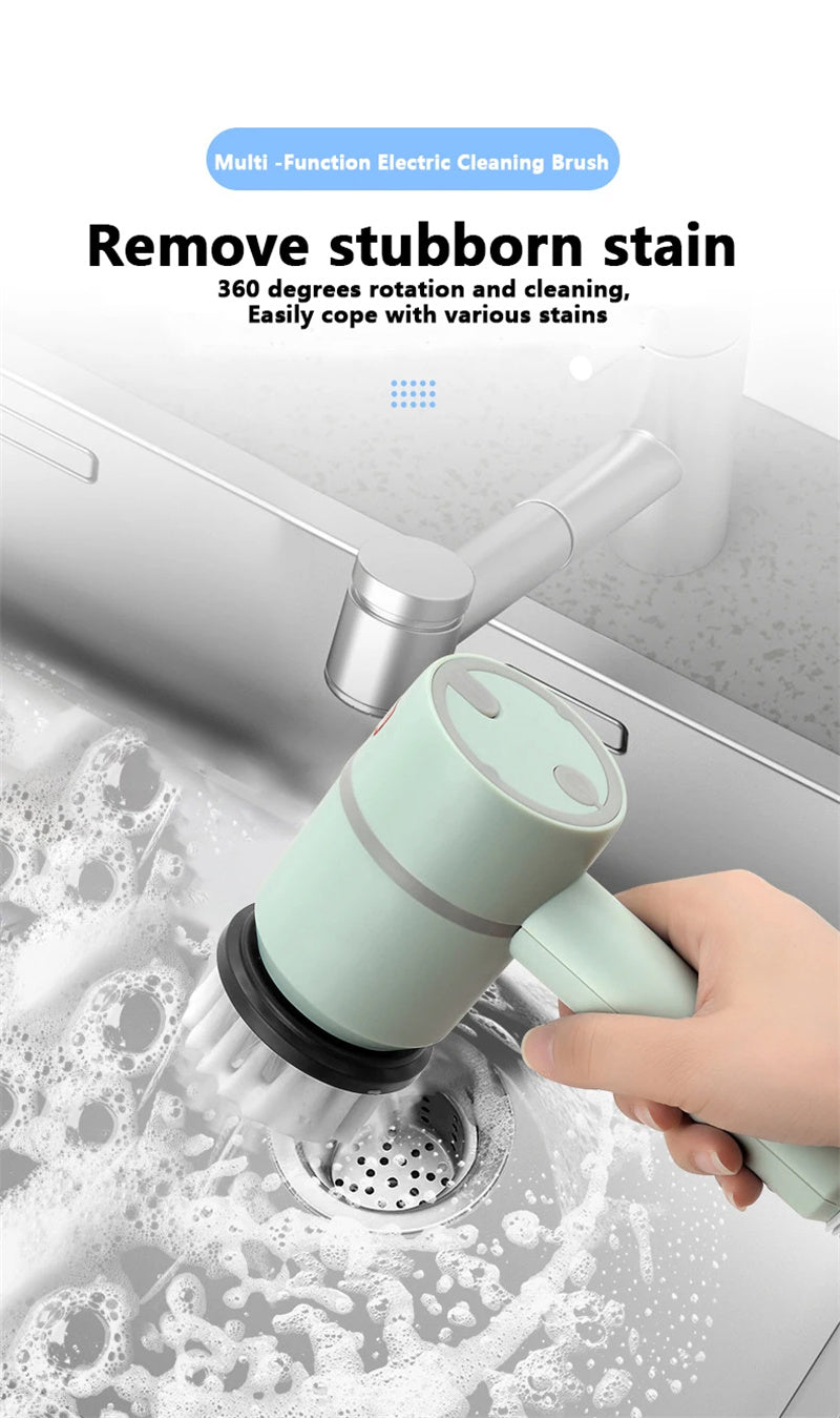 Electric Cleaning Brush Dishwashing Automatic Wireless USB Rechargeable Professional Kitchen Bathtub Tile Cleaning Brushes
